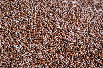 Pattern of chocolate sprinkles texture and background