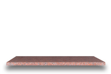 Empty top of natural stone shelves isolated on white background