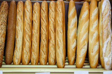 french bread group closeup photograph