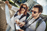 Tourist Couple Sightseeing City
