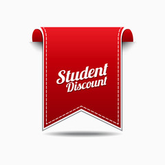 Student Discount Red Vector Icon Design