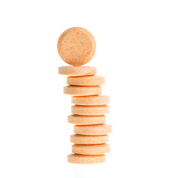 Orange Lozenges Isolated On White