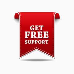 Get Free Support Red Vector Icon Design