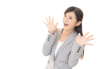 驚くビジネスウーマン