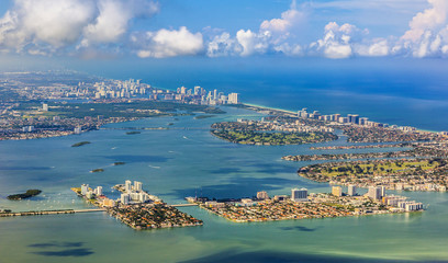 aerial of coastline Miami © travelview