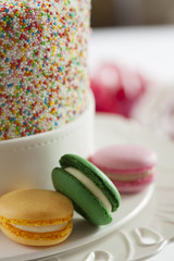 wedding cakes on bright background ,shallow depth of filed