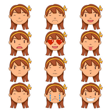 Girl emotions, emoji