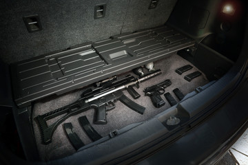 Weapons in car trunk