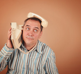 Funny Retro Phone Man