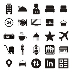 Hotel Icons Silhouette