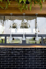 Interior design hanging lamp at terrace