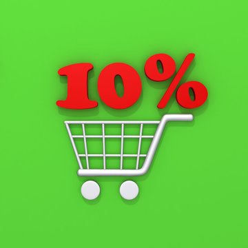 10 percent discount in shopping cart