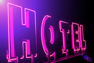 Hotel neon sign