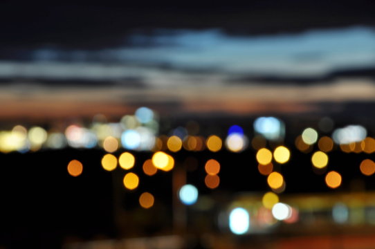 bokeh of night city