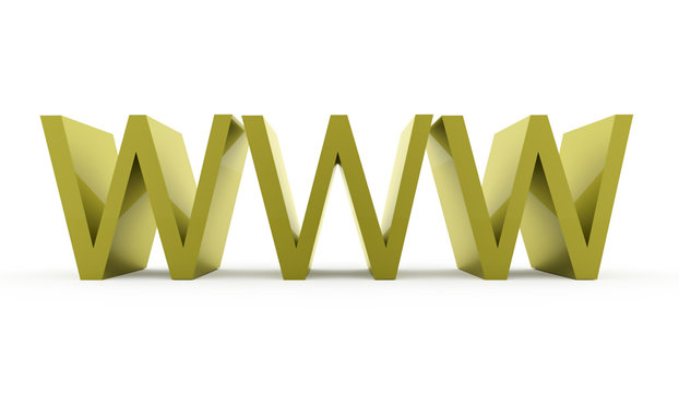 WWW text isolated on white background