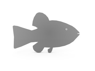Silver abstract fish rendered