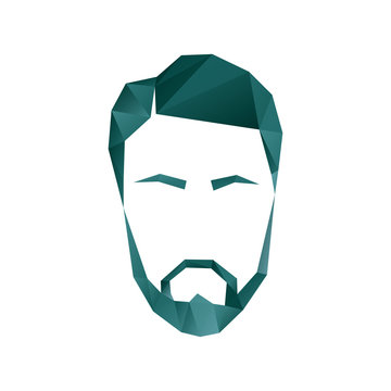 Vector icon of a mans face in a polygon style