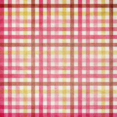 textile plaid background in brown, pink, yellow, white