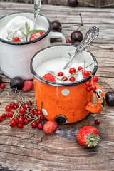 ice cream with fresh fruit