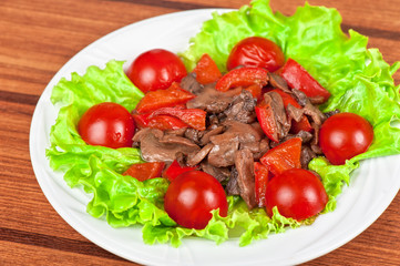 Roasted beef and mushrooms