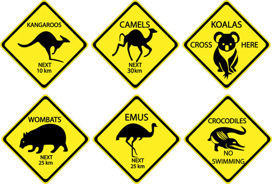 vector Australian road information signs 