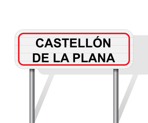 Welcome to Castellon de la Plana Spain road sign vector