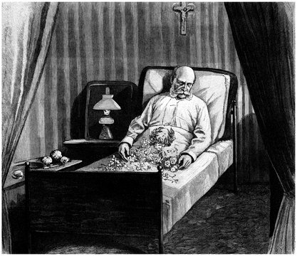Dead Man - Lit de Mort -Totenbett - 19th century