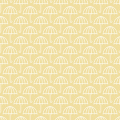 Fototapeta na wymiar Retro Seamless Pattern Umbrellas Yellow