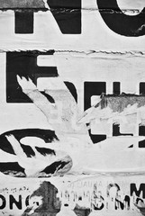 Random collage texture banner on eroded wall