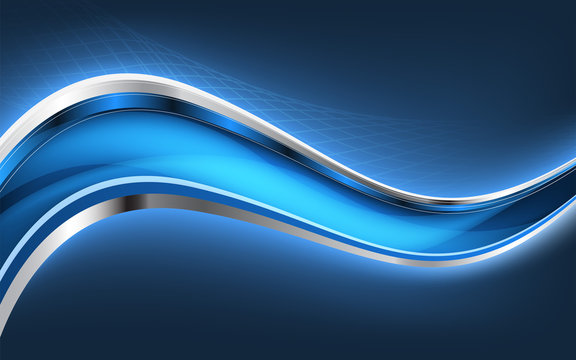 Abstract blue background with blue lines. Vector