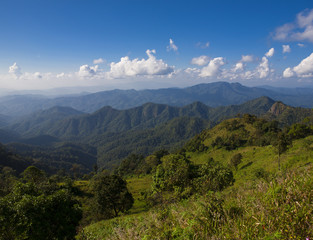 Majestic sunset in the mountains landscape. Dramatic sky