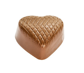 Chocolate heart candie from collection. Beautifully issued  isolated on white background