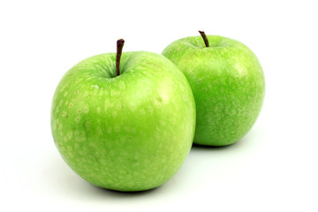 Two beautiful green apple