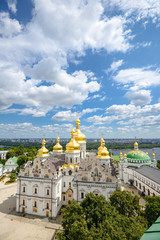 Fototapeta na wymiar Kyiv Pechersk Lavra/Cathedral of the Dormition and Refectory Church, Kyiv Pechersk Lavra