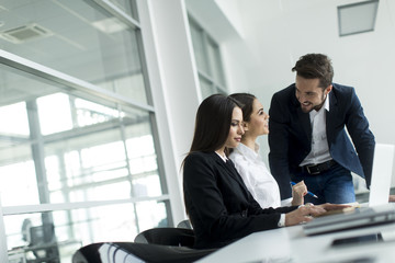 Young people working in the office