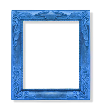 Blue Picture Frame On White Background