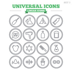 Universal linear icons set. Thin outline signs. Vector