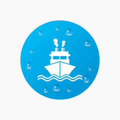 Ship or boat sign icon. Shipping delivery symbol
