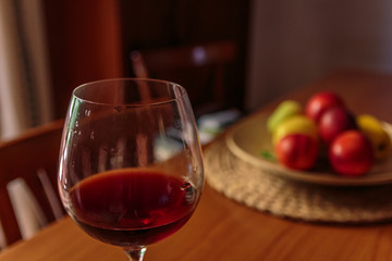 Glass of italian red wine