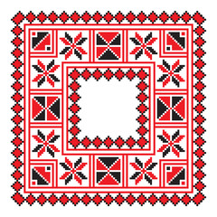 Ethnic ornament mandala geometric patterns in red color