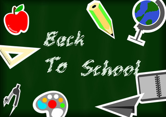 Vector : Back to school with blackground and stationery backgrou