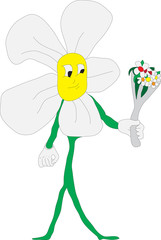 Flower arms and legs holding flowers