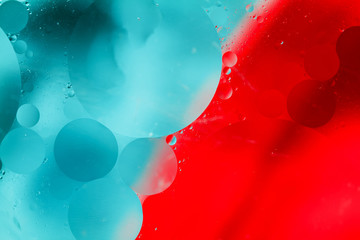 Oil floating on water
