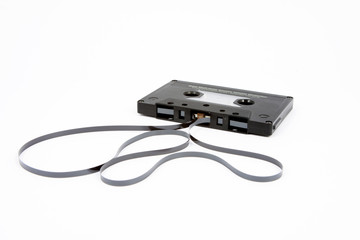 old and vintage cassette tape isolated