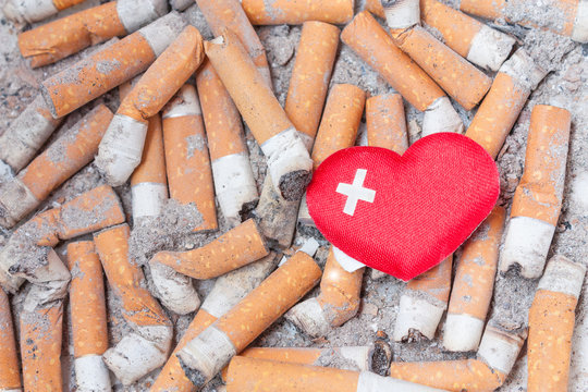 Sick heart on cigarette bulls
