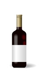 Illustration red wine bottle with label