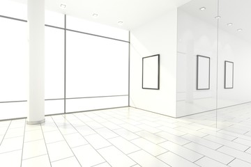 Leerer Raum mit Spots ohne Hintergrund