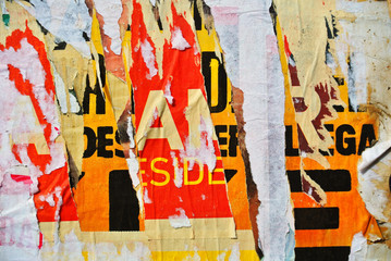 Fototapeta premium Random collage texture banner on eroded wall