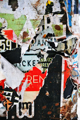 Random collage texture banner on eroded wall