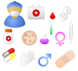 collection of  medical themed icons
